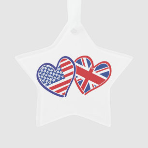 Coeurs du drapeau américain et britannique