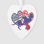 Coeurs du drapeau australien et américain (devant)