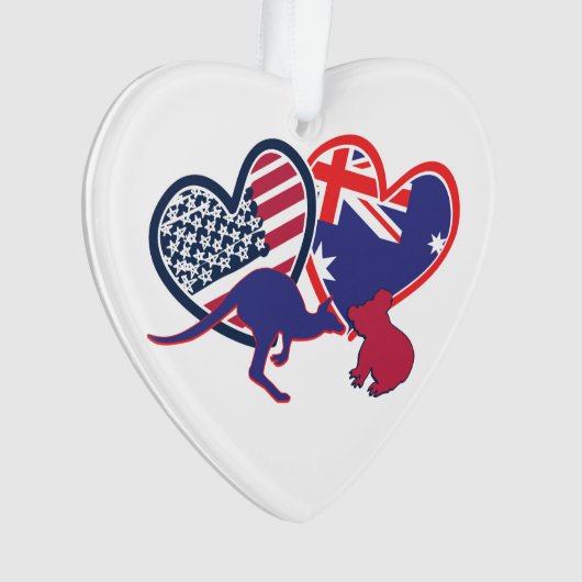 Coeurs du drapeau australien et américain (devant)