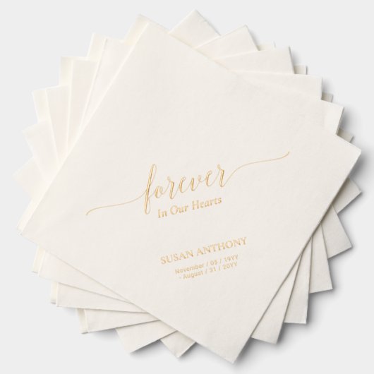 Coeurs | Élégant Script Memorial Funeral (Insitu (empilé))