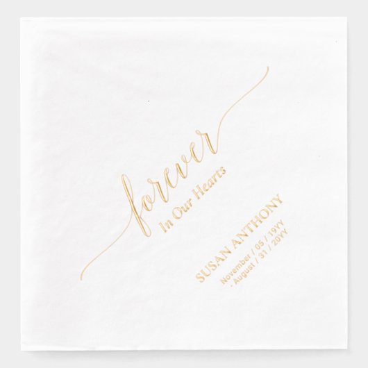 Coeurs | Élégant Script Memorial Funeral (Recto)