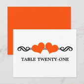 Coeurs Élégants Numéro de table Carte postale, Ora (Devant / Derrière)