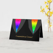 Coeurs embrasés avec la carte gaie de (Fleur jaune)