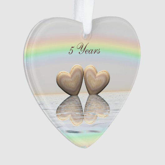 Coeurs en bois du 5e anniversaire (devant)