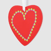 Coeurs en forme de coeur sur rouge (devant)