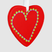 Coeurs en forme de coeur sur rouge (devant)