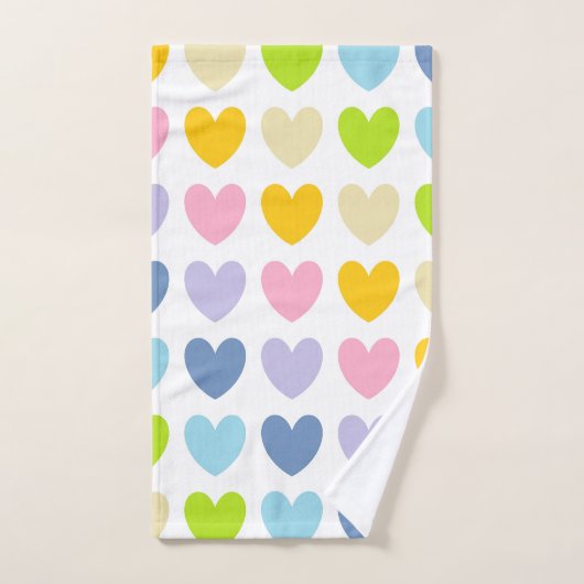 Coeurs en pastel d'arc-en-ciel (Serviette à main)