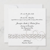 Coeurs enchevêtrés en Faire-part de mariage argent (Devant)