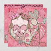 Coeurs et amour Invitation d'anniversaire (Devant / Derrière)