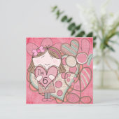 Coeurs et amour Invitation d'anniversaire (Debout devant)