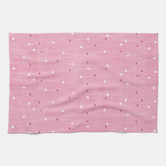 Coeurs et amour Serviette de cuisine (Horizontal)