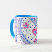 Coeurs et café Rose Mug (Devant gauche)