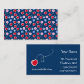 Coeurs et carte de visite de fleurs (Devant / Derrière)