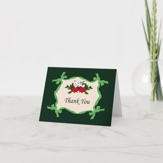 Coeurs Et Cartes de remerciements De Colombe (Devant)