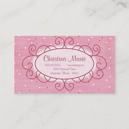 Coeurs et Cartes de visite d'amour (Devant)