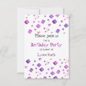 Coeurs et cubes Invitation d'anniversaire (Devant)