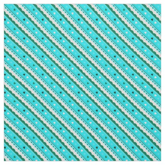 Coeurs et dentelle tissu Motif/vert (Échantillon)