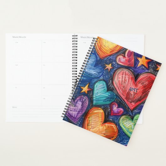 Coeurs et étoiles dessinés à la main (Devant avec enveloppe)