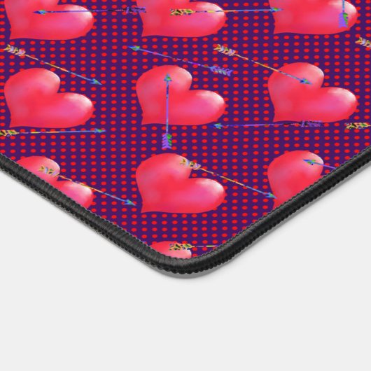 Coeurs et flèches rose pourpre pointillés mignons (Coin)