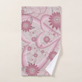 Coeurs et fleurs Abstraits roses Aimer l'art fract (Serviette à main)