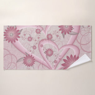 Cœurs et fleurs abstraits roses Amour Art fractal