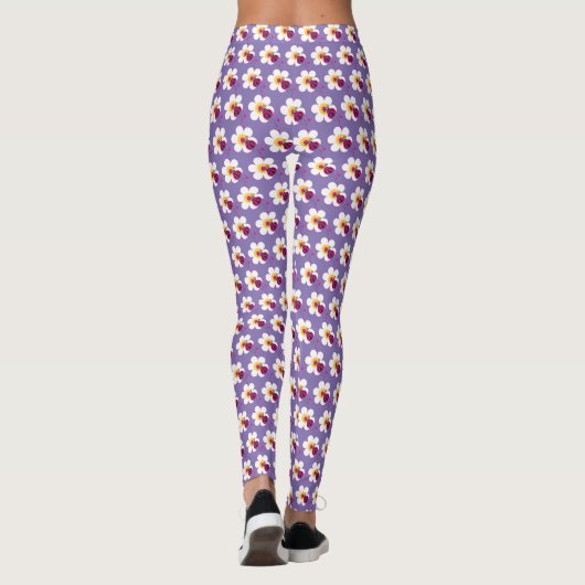 Coeurs et fleurs de Ladybug leggings couleur perso (Dos)