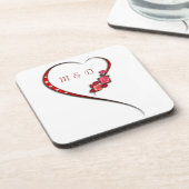 Coeurs et fleurs Dessous de verre (Côté gauche)