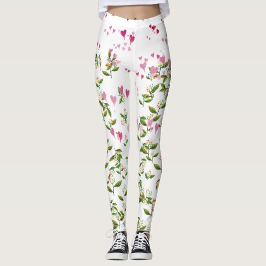 Coeurs et fleurs Leggings (Devant)