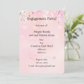 Coeurs et fleurs roses Invitation (Debout devant)