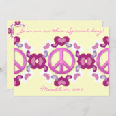 Coeurs et invitations roses mignons de signe de (Devant / Derrière)