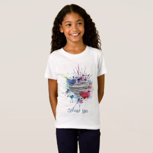 Coeurs Et Lavages Mignons En T-Shirt Aquarelle