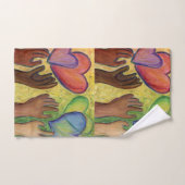 Coeurs et mains Diversité Amour Art Serviette (Serviette à main)