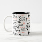 Coeurs et messages d'amour Mug en céramique à deux (Gauche)