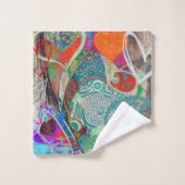 Coeurs et Paisley (Gant de toilette)