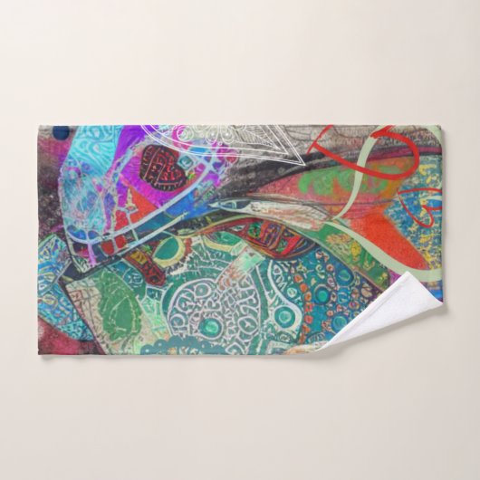 Coeurs et Paisley (Serviette à main)