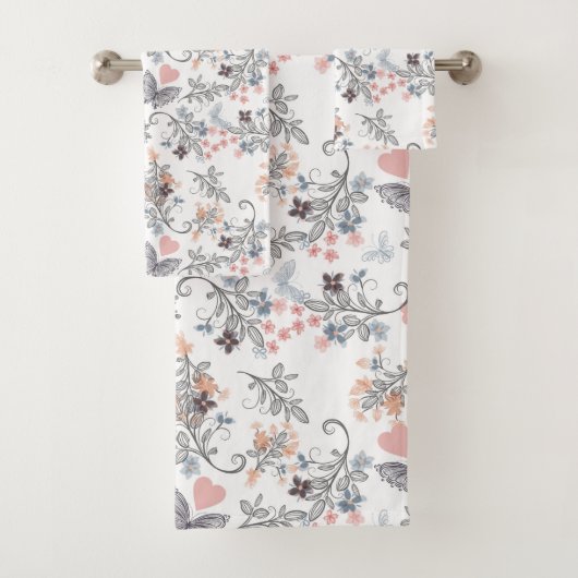 Cœurs et papillons floral (En situation)