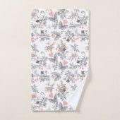 Cœurs et papillons floral (Serviette à main)