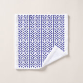 Coeurs et rayures bleus (Gant de toilette)