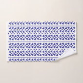 Coeurs et rayures bleus (Serviette à main)