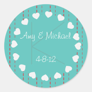 Coeurs et rayures Favoriser Sticker Étiquette