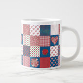 Coeurs et Rose Faux Patchwork Jumbo Coffee Mug (Droite)