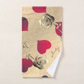 Coeurs et Rose Romantique Serviette d'élégance (Serviette à main)