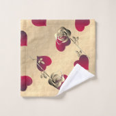 Coeurs et Rose Romantique Serviette d'élégance (Gant de toilette)
