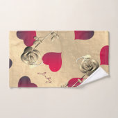 Coeurs et Rose Romantique Serviette d'élégance (Serviette à main)