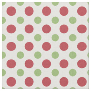 Coeurs et Rose Rouge Vert Blanc Pois Tissu
