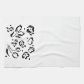 Coeurs et serviette de plat noirs et blancs de (Horizontal)