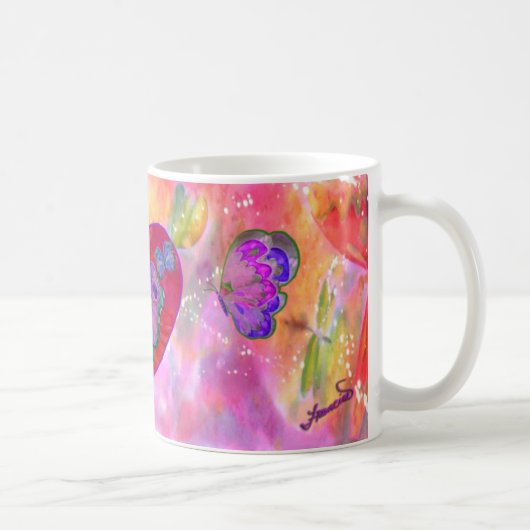 Coeurs et tasse de papillons (Droite)