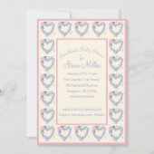 Coeurs et vaches de fleurs Invitation Baby shower (Devant)