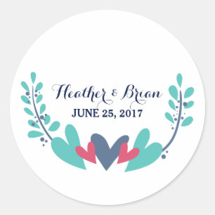 Coeurs et vignes Stickers de mariage