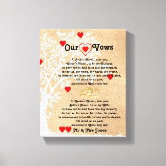 Coeurs et vues Mariage d'arbre sur toile